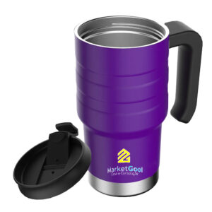 Caneca Térmica com Filtro Inox para Chá e Café – Design Moderno com Alça de Madeira